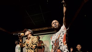 Said Bulle (left) and George Mnyonge at the A2VT album release party