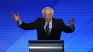 Sen. Bernie Sanders at Friday's debate in New Hampshire