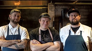 From left: Micah Tavelli, Jordan Ware and Nick Frank at Hen of the Wood in Burlington