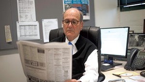 Fredric Rutberg in his office at the Berkshire Eagle