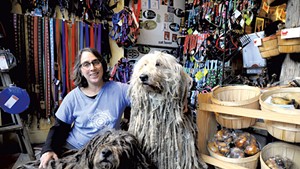 Cindra Conison with her Bergamasco sheepdogs