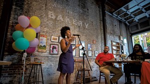 Ferene Paris Meyer performing at her Feed Your Soul pop-up at August First