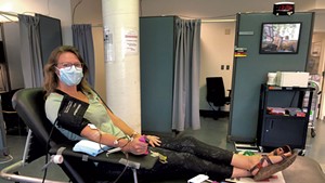 Kailey Stevens donating plasma