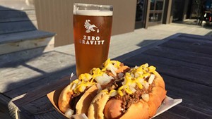 Coney Island hot dogs and beer at Zero Gravity