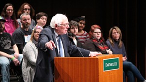 Sen. Bernie Sanders speaks last week at Dartmouth College