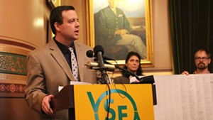 VSEA executive director Steve Howard at a Statehouse press conference