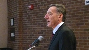 Gov. Peter Shumlin speaking to the Vermont Pension Investment Committee on the issue of divestment.