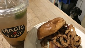 Moscow Mule and Rodeo Burger from Mule Bar