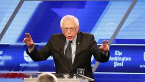 Democratic presidential candidate Sen. Bernie Sanders ( I-Vt.)  at Wednesday’s debate in Miami