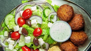 Falafel Greek Salad at Café Mediterano