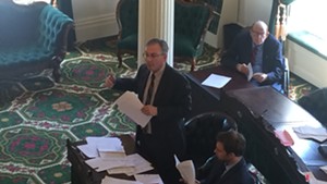 Sen. Phil Baruth presents proposed rules addressing ethics and financial disclosures.