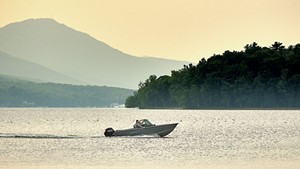 Boaters on Lake Memphremagog