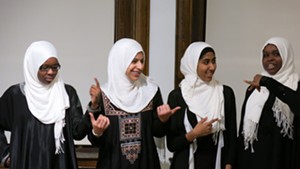 From left: Hawa Adam, Lena Ginawi, Kiran Waqar and Balkisa Abdikadir