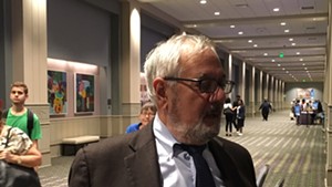 Former Congressman Barney Frank Thursday at the Pennsylvania Convention Center in Philadelphia