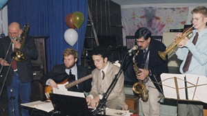 From left: Burr Morse, Rob Morse, Joe Davidian, Rich Davidian and Tom Morse playing at a Maple Corner party