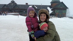 Alison, Mira and Theo at Shelburne Farms in 2011