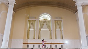 Lily Hicks dances in Ira Allen Chapel