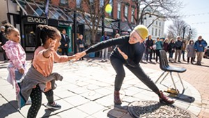 The Flynn's Movement for Parkinson's and wellness class performs on Church Street.