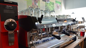 Espresso machine at Beans By the Border