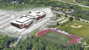 An aerial-view of the proposed Burlington High School