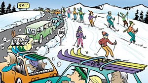 With a Surge of Skiers, Stowe Struggles to Manage Traffic Jams and Parking Woes