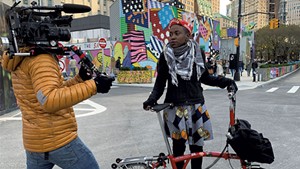 A scene from The Street Project being filmed in New York