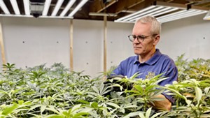 Devon Deyhle tending his cannabis plants