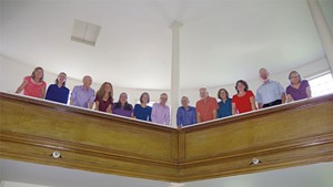 Social Band members on the balcony of the Round Church in Richmond