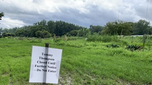 Flooded gardens closed at the Intervale.