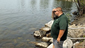 Burlington beach manager Alec Kaeding looking for blue-green algae