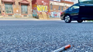 A needle left on a Burlington street