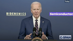 President Joe Biden sporting a Beau Ties necktie at a White House press conference on October 23, 2023.
