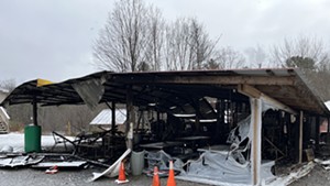Queen Bee's Snack Bar after the fire