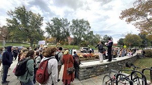 Protesters on the UVM campus