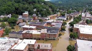 Downtown Montpelier during the July flood