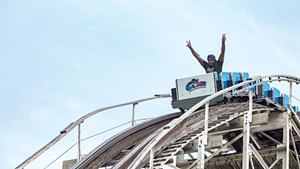Urian Hackney riding the Comet at Six Flags Great Escape
