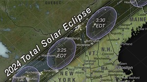 The path of totality for the 2024 solar eclipse