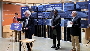Sen. Bernie Sanders (I-Vt.) at the Solar for All launch last year