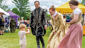 The Queen greets a young subject at the Vermont Renaissance Faire