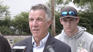 Gov. Phil Scott at a press conference on Tuesday