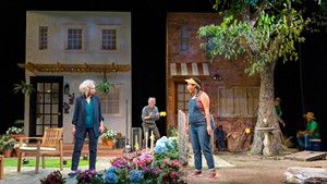 From left: Sally Wingert, Tom Aulino and Mirabel Martinez in Native Gardens