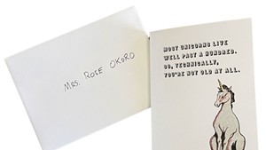 A birthday card for Rose Okoro designed by David Holub