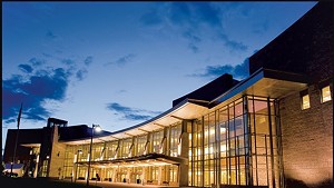 A photo of the front of the University of Vermont Medical Center in Burlington