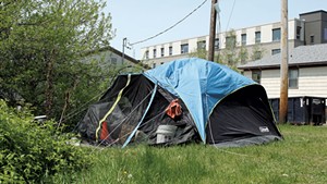 A tent in Burlington in summer 2023