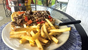 Cheesesteak with fries at Dumb Luck Pub &amp; Grill