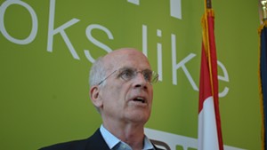 Rep. Peter Welch (D-Vt.) speaks at a press conference at the Burlington International Airport Tuesday.