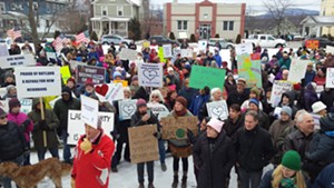 A rally in support of refugees in Rutland in January