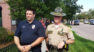 Winooski police chief Rick Hebert (left) and Vermont State Police Lieutenant Garry Scott