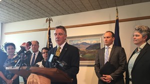 Gov. Phil Scott with members of his Climate Action Commission