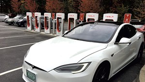Tesla Supercharger station at Healthy Living Market &amp; Caf&eacute;
